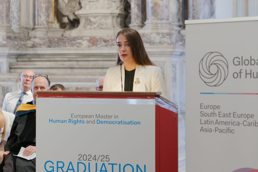 Oleksandra Matviichuk at EMA Graduation Ceremony 2025