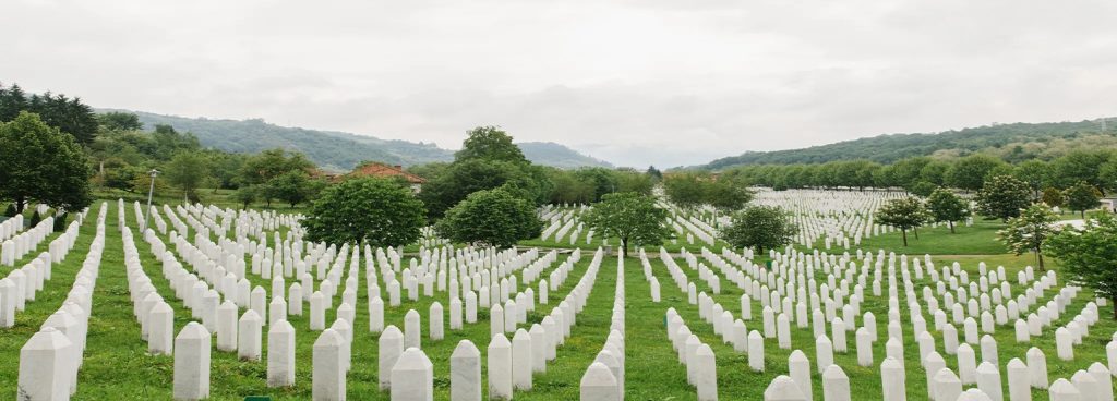 tombstones at the Potočari Memorial